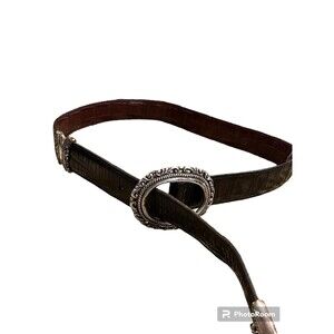 Brighten 36200 Women’s M Reversible Black/Brown Silver Hardware Croc Design